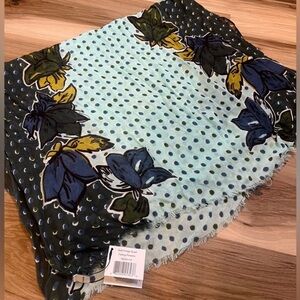 Vera Bradley Soft Fringe Scarf Falling Flowers Long Lightweight NWT